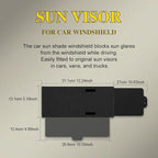 Polarized Car Sun Visor Extension with PC Lens and Side Sunshade, Anti-Glare Windshield Visor - Universal for Most Cars (Black)