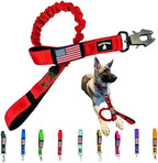 Heavy Duty Bungee Dog Leash - Shock Absorbing, Seat Belt Clip, Quick Release Frog Clasp, Double Padded Handles, for Large and Medium Dogs, Durable for Training, Walking, Car Safety, Outdoor Adventure