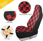 Checkered Car Seat Covers Set of 2,Geometric Christmas Plaid Pattern Black and Red Universal Front Seat Protector Vehicle Seat Cushion Cover for Women Men Cute Car Accessories for Car Truck
