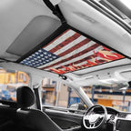Fire American Flag Car Seat Organizer Roof Storage Tidy Pouch Pocket Car Travel Accessories Suitable for Cars, SUVs