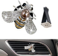 Shiny Bee Car Air Freshener Dashboard Outlet Vent Clips，Pearl Diamond Bee Car Perfume Car Air Conditioner Air Outlet Decoration Aromatherapy Clip，cute Bling Bee Charms Rhinestone Auto Interior Decorations Accessory (Silver)