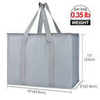 Bodaon 4-Pack Insulated Reusable Grocery Shopping Bags, X-Large Picnic Cooler Bag Top Cold, Insulated Food/Pizza Delivery Bag, Grey