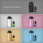Waterless Essential Oil Diffuser Scent Aromatherapy Diffusers for Home Large Room, Car, Office, Portable Battery Operated Cordless Air Freshener, 4 Timers & 3 Mist Levels, 100ml Capacity (Silver)