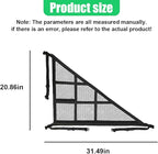 Double-Layer Car Ceiling Cargo Net, 31.49" x 20.86" Auto Roof Mesh Storage Pocket with Adjustable Buckle, 3 & 4-Handle Vehicle Interior Organizer Bag for Road Trips and Camping (Black)
