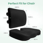Seat Cushion and Lumbar Support Pillow for Office Chair, Wheelchair, Memory Foam Coccyx Cushion for Sciatica Tailbone Pain Relief, Back Support for Car Chairs, Desk Chair