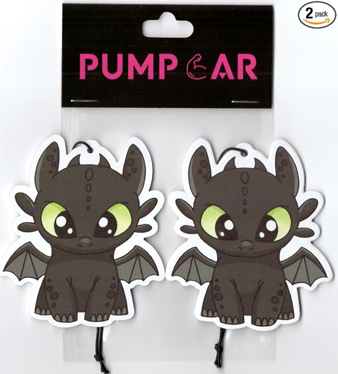 PumpCar 2 pieces toothless double-sided hanging cartoon cherry-scented funny car air freshener Cool hanging for rearview mirror Interior Accessories Gifts