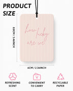 Pink Western Car Air Freshener 4 Pcs Coconut Scented, Coquette Preppy Pink Cowgirl Car Accessories Mirror Decor for Women, How Lucky are We Hanging Air Freshener for Cars Closet Drawer Books