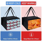 CIVJET Insulated Pizza Delivery Bag for Carry Hot, 20" x 20" x 14" Insulated Food Delivery Bag, Grocery Cooler Bags for Catering/Drivers, Commercial Food Warmers（Black, 1Pk）