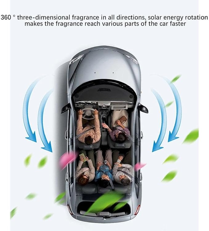 Solar Car Air Freshener,Love Apple Shape Rotating Car Aromatherapy Diffuser Interior Decoration for Valentine's Day,Long Lasting Fragrance Perfume Car Accessories