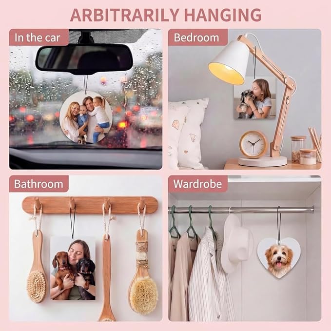 Custom Air Fresheners with Picture - Personalized Smell Air Freshener for Car,Double Sided Print,Long Lasting Fragrance,Customized Gifts Car Perfume for Man Boyfriend Husband Him Dad Woman(Round)