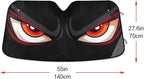 Cartoon Evil Red Eyes Windshield Sunshade Car Sun Shade Front Window Shade for Truck SUV Blocks UV Rays Sun Reflector Visor Protector Accordion Folding