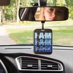 4Pcs Blue and Black Positive Affirmations Car Air Freshener Hanging Inspiration Car Accessories Gifts for Women Men Teen Boy Cute Air Freshener for Interior Car Mirror Home Wardrobe Decor