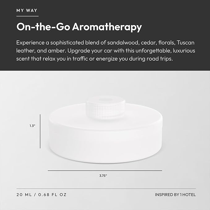 Aroma360 - Smart Car Diffuser Oil - My Way - Premium Car Air Freshener Cartridge - Lush Sandalwood, Virginia Cedar & Iris - Essential Oils - Vegan - Aromatherapy - Cars, Trucks, SUVs, RVs & More