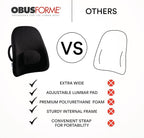 ObusForme Wideback Backrest Support - Wide Padded Seat Cushion and Lumbar Support Pillow, Portable Posture Support with Soft and Durable Foam