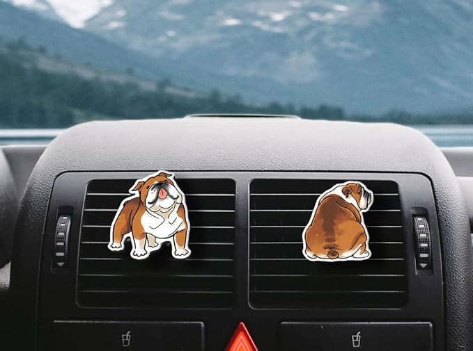 WIRESTER Set of 2 Fresh Scented Car Air Freshener Vent Clip, Decorative Accessories, Interior Decoration for Cars (Cat, Dog, Frog, Cow, Owl, Turtle, Sunflower, Baseball)