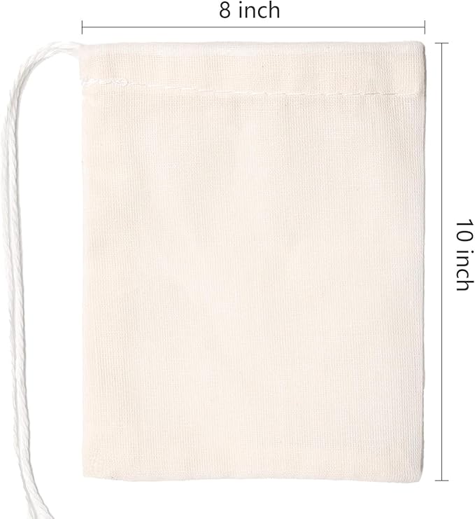 Cotton Bags Muslin Bags Sachet Bag for Home Supplies (8x10 Inch 10 Pack)