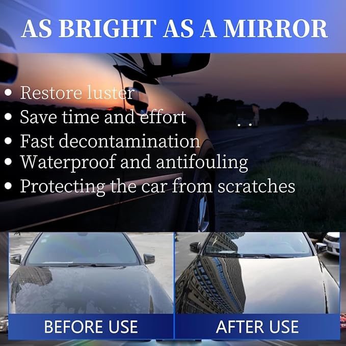 Sopami Car Coating Spray,Quick Effect Coating Agent,Quickly Coat Car Wax,Car Scratch Wax Polish Spray Waterless Wash,Oil Film Emulsion Glass Cleaner with towel (3 pcs)