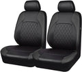 Universal Pu Leather Car Seat Covers Front Seats only, Airbag Compatible, Water-Resistant Durable Premium Vinyl, Fit for 95% Vehicles,Cars,Vans,SUV,Sedans (Luxury 2 PCS All Black)