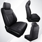Huidasource Tacoma Front Seat Covers, Full Coverage Automotive Black Truck Seat Cover Custom Fit for 2005-2015 Double & Crew Cab 2nd Gen Toyota Tacoma Base Prerunner SR5 Limited(Front Pair/Black)