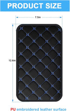 Car Center Console Cushion Pad, PU Leather Vehicle Armrest Cover Protector, Anti-Scratch Automotive Interior Arm Rest Seat Box Mat Accessories, Universal for SUV Sedan Truck (Black/Blue)