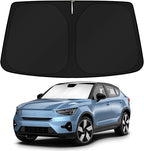 KUST Windshield Sun Shade for 2022-2025 Volvo C40 Recharge, Core, Plus, Ultimate SUV Accessories Custom Fit Sunshade Sun Visor Protector Foldable Blocks UV Rays Keep Your Car Cooler