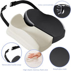 Seat Cushions for Office Chairs Wheelchair Cushion for Long Sitting Back Pain，Memory Foam Seat Car Computer Desk Chair Cushion，Coccyx Cushion for Tailbone Pain Relief Cushion Office Chair Black