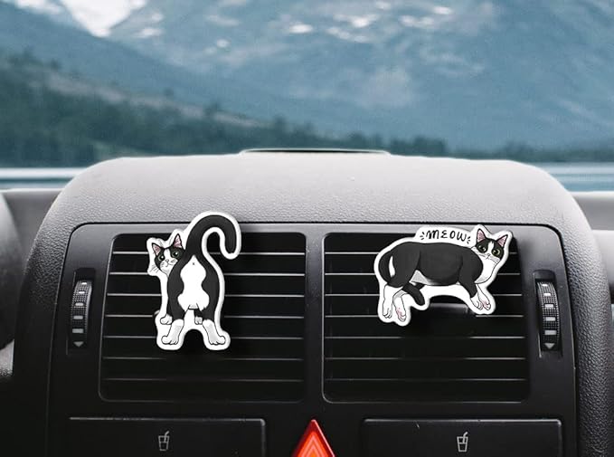 WIRESTER Fresh Scented Car Air Freshener Vent Clip, Decorative Accessories, Interior Decoration for Cars - Cow Cute, Fish, Baby Horse, Flower, Heart