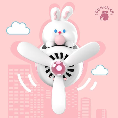2 Pieces Car Air Fresheners, Cute Bear Pilot Car Diffuser, Propeller Air Outlet Vent Fresheners, Suitable for Automotive Interior Decoration (Chubby)