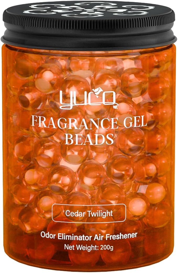Fragrance Gel Beads Superior Aroma Air Freshener, Eliminates Odors in Cars, Offices, Pet Areas, Cabinets, Plant Based, 200g, Pack of 1, Cedar Twilight Scent
