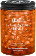 Fragrance Gel Beads Superior Aroma Air Freshener, Eliminates Odors in Cars, Offices, Pet Areas, Cabinets, Plant Based, 200g, Pack of 1, Cedar Twilight Scent