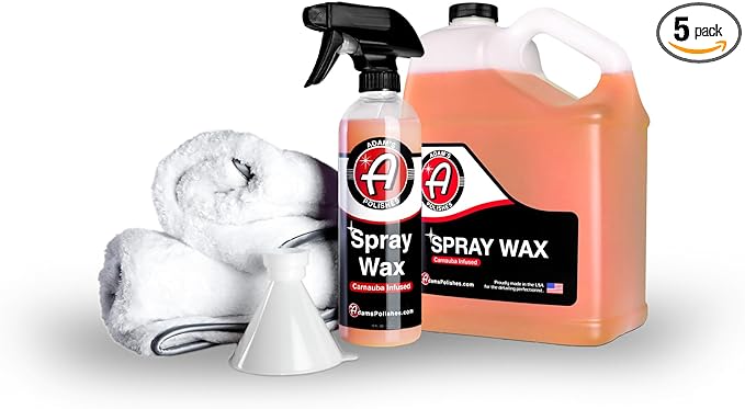 Adam's Polishes Spray Wax Kit - Advanced Carnauba Car Wax | Car Spray Polish | During Car Wash Paste Wax Clay Bar & Buffer Polisher For Ultimate Protection On Paint Wheels Windows | Cleaning Supplies