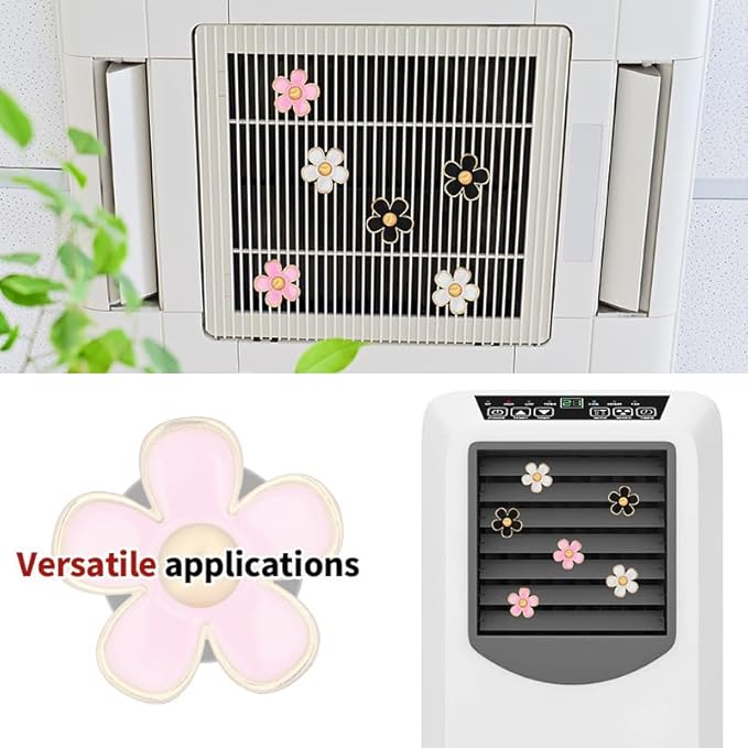 4PCS Daisy Flower Air Vent Clip Air Conditioning Outlet Clip Car Air Freshener Clip Car Interior Decor Charm Colorful Car Interior Accessories for Girls Women (Pink)