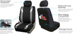 FH Group Car Seat Covers Premium Modernistic Flat Cloth Car Seat Covers Front Seats Only Gray Black, Airbag Compatible Universal Fit Interior Accessories Cars Trucks SUV Car Accessories Protector