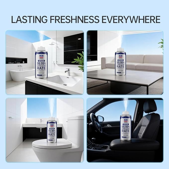 GLODWAY Car Air Freshener Spray, Cedar Cologne Scent, 6 OZ Odor Eliminator,4 Pack, for Cars, Trucks, RVs, Home
