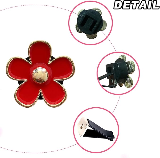 4 Pcs Metal Daisy Air Vent Clips Flower Car Air Freshener Clip Air Conditioning Outlet Clip Bling Charm Car Inter Decor Accessories for Girls Women