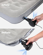 JOYTUTUS Truck Bed Air Mattress with 2 Pillows for Cybertruck Accessories Custom Fit Inflation Camping Air Bed with Built-in Pump & Carry Bag- Grey