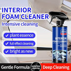 Car Interior Foam Cleaner, Plant Essence & Enzyme Active Waterless Cleaning Spray, Phosphate-Free for Leather Seats/Fabric/Dashboard/Carpet/Steering Wheel, 500ml/16.9oz