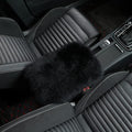 Sheepskin Armrest Cover Auto Center Armrest Cover Car Soft Console Pad, Fluffy Wool Auto Center Console Cover for Most Car Arm Rest Decoration Protector 9 x 14 Inch (Long Wool, Black)