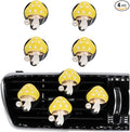 Cute Mushroom Car Air Freshener Vent Clips,4pcs Yellow Mushroom Refillable Car Air Freshener Decorative Clips Car Diffuser,Providing Bloom Car Scent