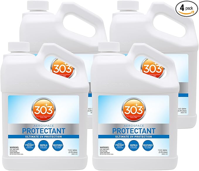303 Products Aerospace Protectant – UV Protection – Repels Dust, Dirt, & Staining – Smooth Matte Finish – Restores Like-New Appearance – 128 Fl. Oz. (30320-4PK)