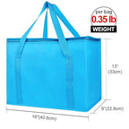 Bodaon 2-Pack Insulated Reusable Grocery Shopping Bag, X-Large Food Delivery Bags, Soft Cooler Bag for Women/Men for Grocery Delivery, Blue