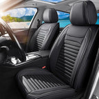 Car Seat Covers Full Set Fit for Toyota Matrix 2003-2014, Premium Faux Leather Car Seat Protector,Breathable Anti-Slip Full Wrapping Edge Seat Covers(Black,Full Set)