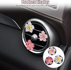 Cute Car Dashboard Air Vent Trim Clips, Hawaiian Flower Auto Air Freshener Vent Clip, Auto Air Conditioning Diffuser, Hibiscus Blossom Car Interior Accessories Decorations for Girls Women (6PCS)