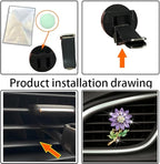 Bling Sunflower Air Vent Clips, Sunflower Car Air Fresheners Vent Clips Car Diffuser Diamond Car Decoration Rhinestone Car Interior Decor (Purple)