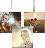 Personalized Photo Car Air Freshener – Custom Double-Sided Print – Fresh Linen Scent – Eco-Friendly, Long-Lasting Fragrance – For Family, Friends, Lovers (Square)