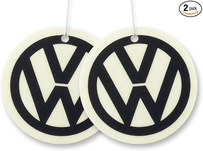 BRISA VW Collection Volkswagen Air Freshener, Room Freshener, Deodorizer for Cars VW Logo Motif (Energy/White/Set of 2)