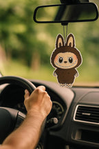 PumpCar car air freshener 2-piece double-sided The Monsters hanging cherry-scented for rearview mirror Car Interior Accessories Household Gifts (Brown, Cherry)