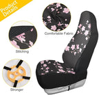 Cherry Blossom Car Seat Covers Set of 2,Japanese Pink Flowers Print Tree Branches with Falling Petals Universal Auto Front Seat Protector for Women Cute Car Accessories Fit for Car SUV Truck