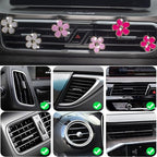 Car Air Freshener Vent Clips for Women 6 Pieces Cute Car Vent Clips Decorations Daisy Flower Car Accessories Air Freshener Clips for Christmas Anniversary Girls Gift (6 pcs white pink rose red)