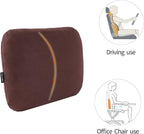 Lumbar Pillow for Chair Pad Latex Soft Lower Back Pain Relief Support for Car Seat Travel Rest Home Office Accessories Thin Brown